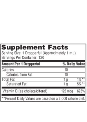 Vitamin D3 Liquid - 5,000 IU of high-potency Vitamin D3 in an easy-to-absorb MCT oil base.
