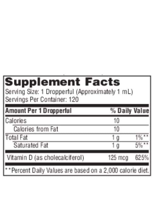 Vitamin D3 Liquid - 5,000 IU of high-potency Vitamin D3 in an easy-to-absorb MCT oil base.
