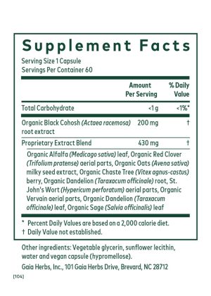 Female Support Formula - An herbal blend with Black Cohosh and Chaste Tree for female hormone balance.