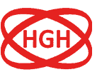 Innovative HGH logo with dynamic red design and bold lettering for brand recognition.