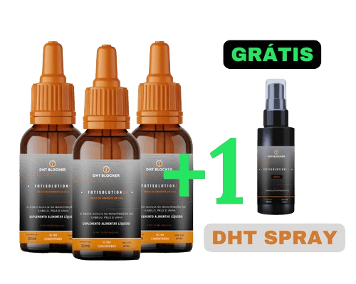 Kit de 3 meses do tratamento DHT Blocker, o mais vendido para combater a calvície e obter resultados visíveis.
