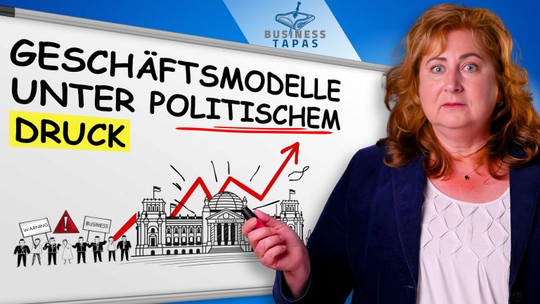 Thumbnails der Business Tapas von Diana Walther mit dem Titel "Geschäftsmodelle unter politischem Druck".