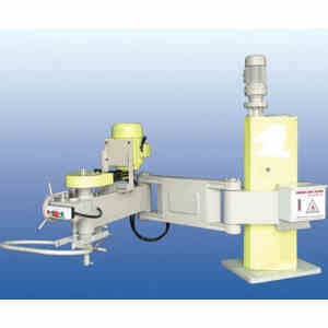 Elbow type machine for grinding and polishing