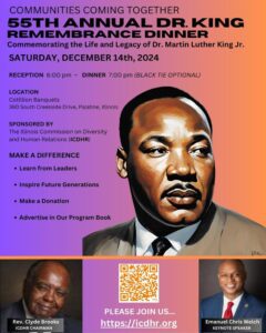 55th annual Dr. King remembrance dinner celebration honoring Dr. Martin Luther King Jr. with community leaders, inspiring future generations, and promoting diversity and inclusion.