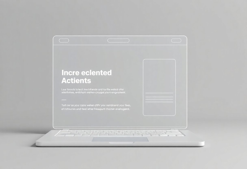 3D web UX wireframe dummy concept.