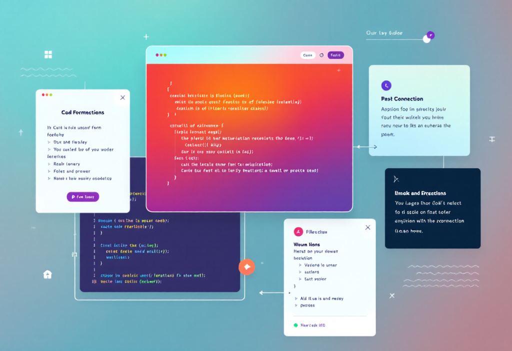 colorfull web UI wireframe coding CSS dummy concept
