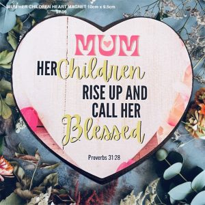 Mum Her Children Heart Magnet 10cm x 9.5cm