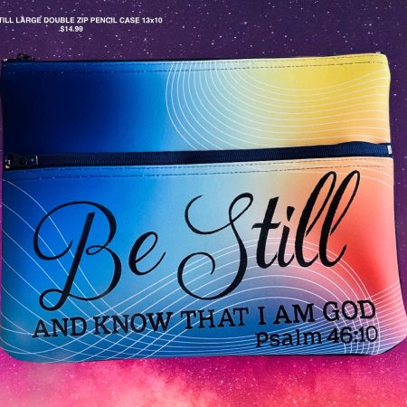 Be Still Large Double Zip Pencil Case 13x10