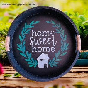 Home Sweet Home Wooden Decor Tray 14x14