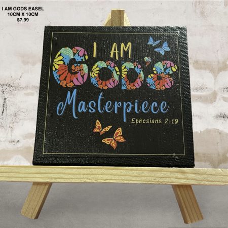 I am Gods Easel 10cm x 10cm