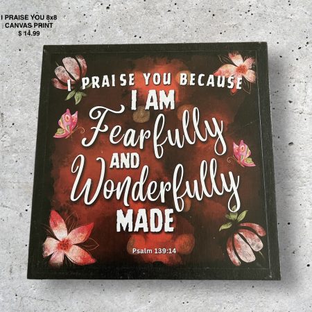 I am Fearfully Canvas Print 8×8