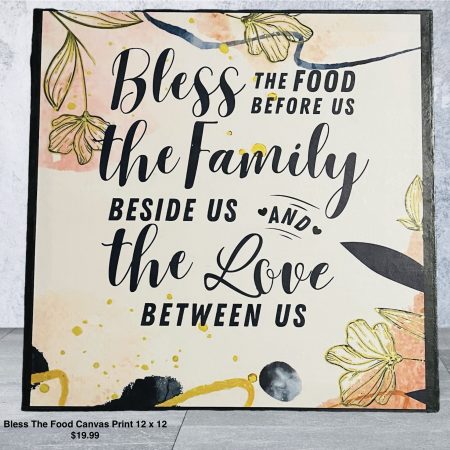 Bless This Food Canvas Print 12X12