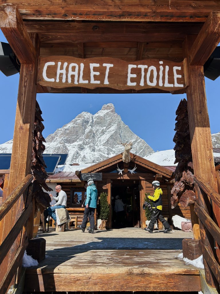 Chalet Etoile entrance below the Matterhorn.