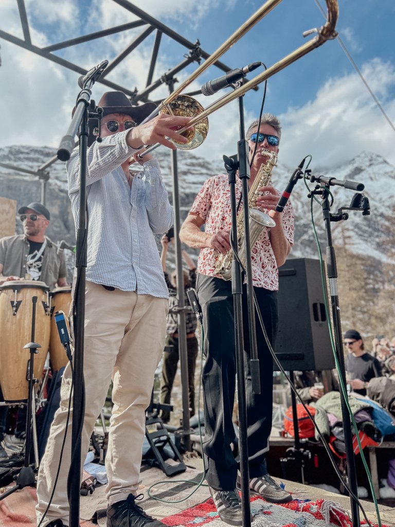 Musicians playing apres ski in Zermatt