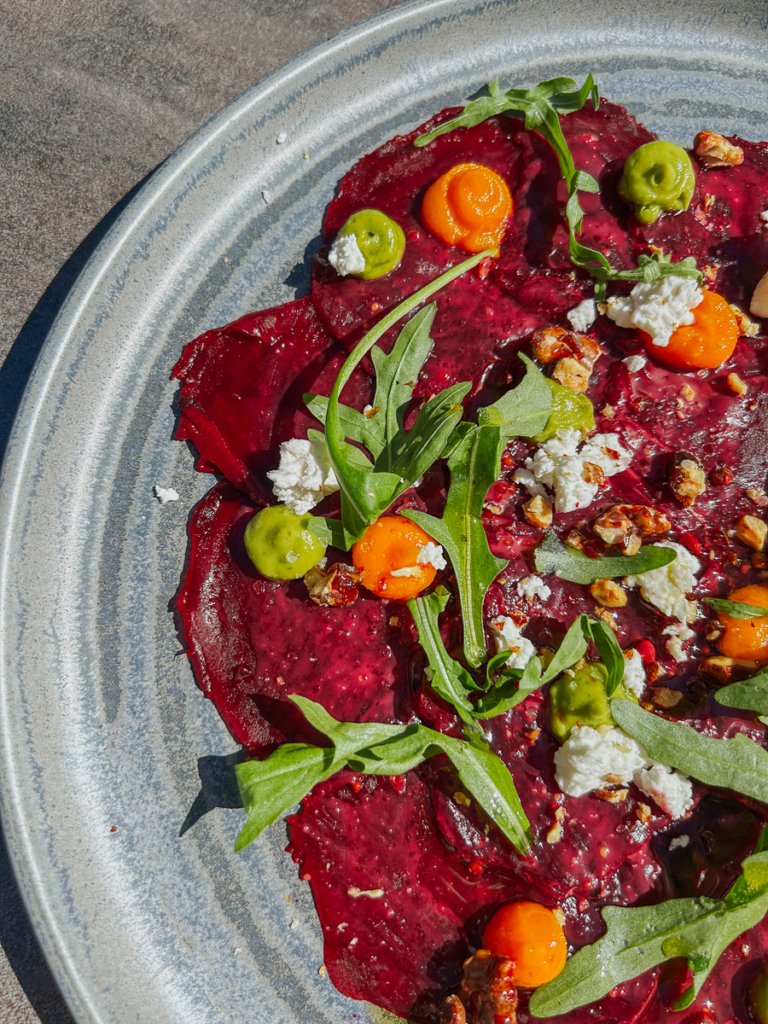 Beetroot carpaccio from Pavillon, Zermatt.
