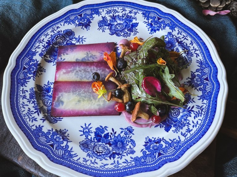 A colourful plate of food from Brasserie Uno, one of Zermatt's best fine dining restaurants.