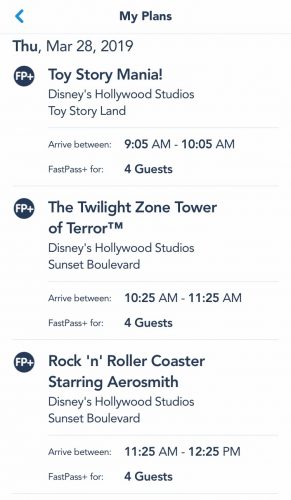 FastPass+ Screen Shot