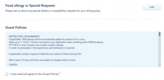 Food Allergies Dietary Restrictions Walt Disney World