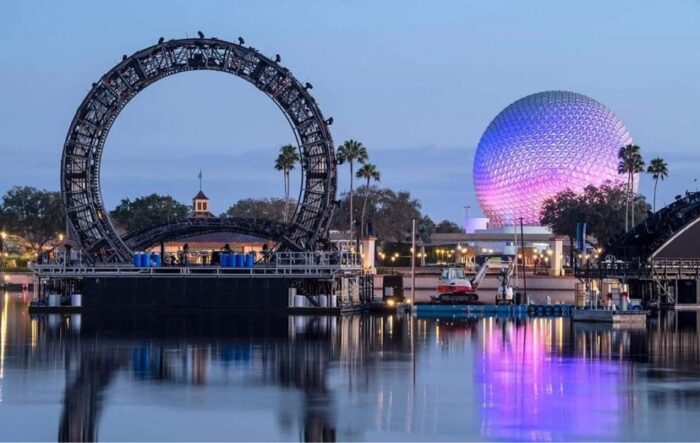 Six Story Tall Center Platform Installed For Harmonious In Epcot 2 Harmonious