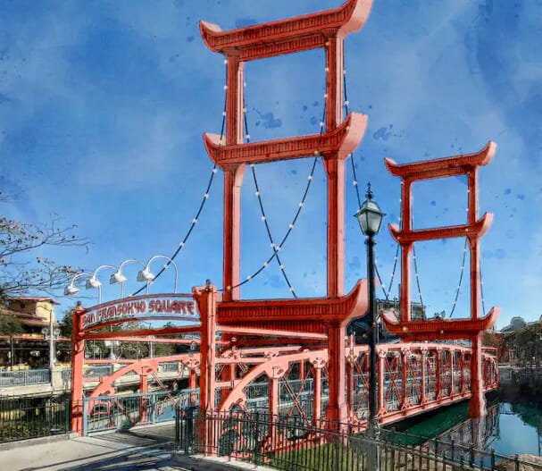 New Details & Opening Date Revealed for San Fransokyo Square at Disney California Adventure 2 bridge