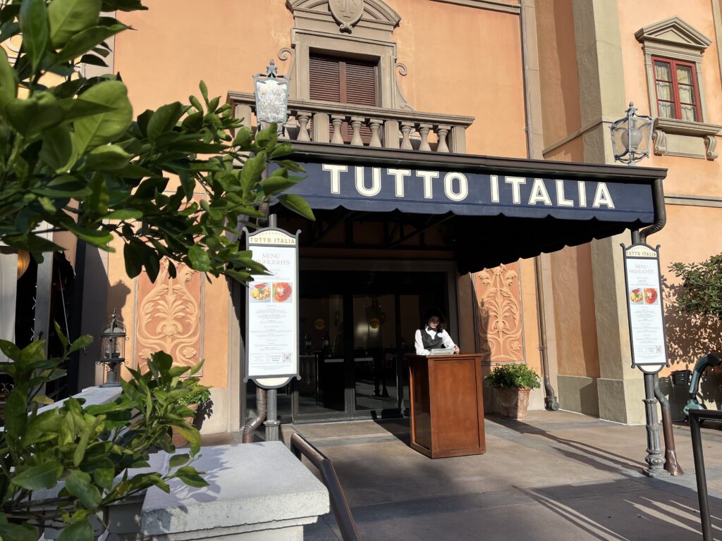 Dine Like Royalty at Tutto Italia in EPCOT 1 Tutto Italia is hidden at the back of the Italian Showcase