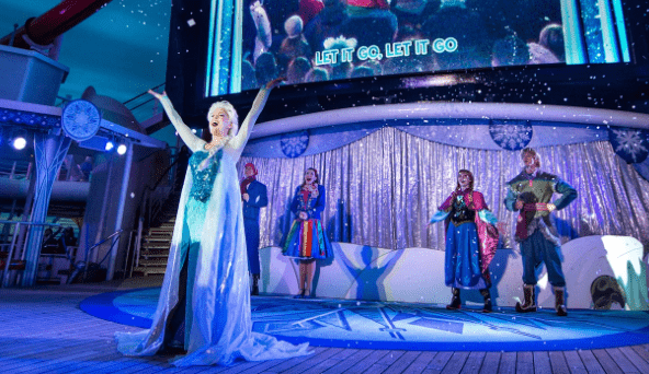 12 Ways to Celebrate Disney Princesses onboard Disney Cruise Line 6 frozen deck party
