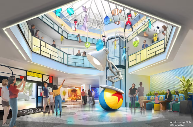 Guide to Pixar Place Hotel at Disneyland Resort 2 lobby