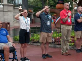 Warrior Games Athletes Participate in Flag Retreat Ceremony at D
