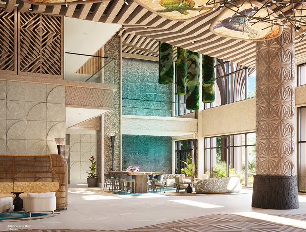 Disney Reveals Name, Opening Window, and New Concept Art for DVC Tower at Disney’s Polynesian Village Resort 3 lobby