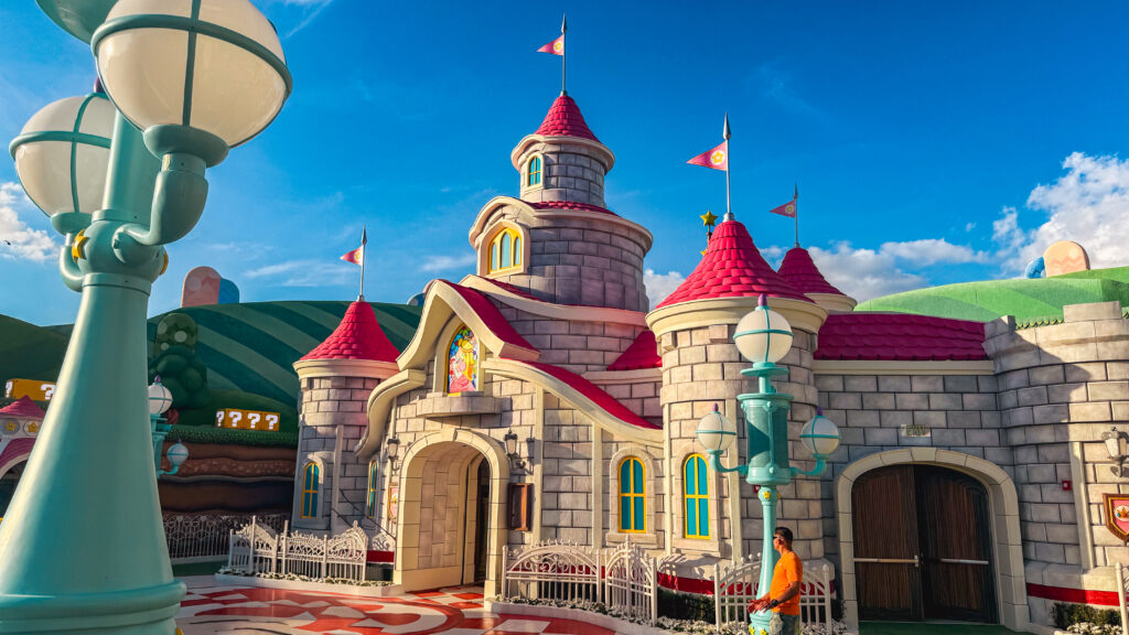 In Depth Look at Epic Universe's Super Nintendo World 1 Super Nintendo World peach castle