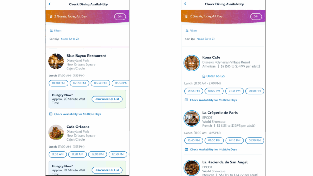 Disney App Makes Dining Reservations a Breeze with New Updates 5 Disney App Makes Dining Reservations a Breeze with New Updates 4