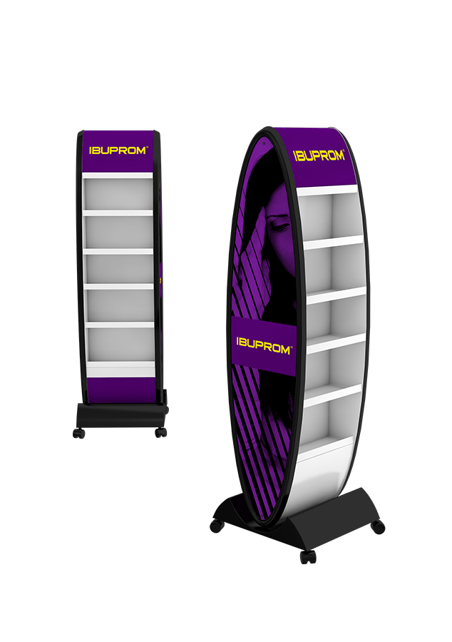 Stojak reklamowy zewnętrzny Ibuprom Display