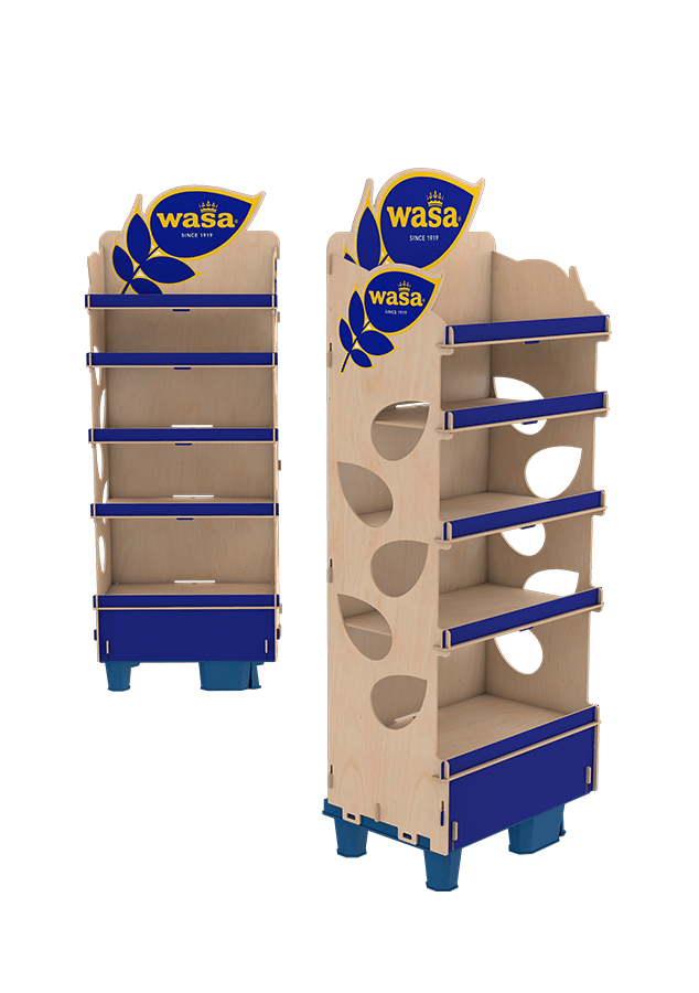 Stojak reklamowy drewniany Wasa Display