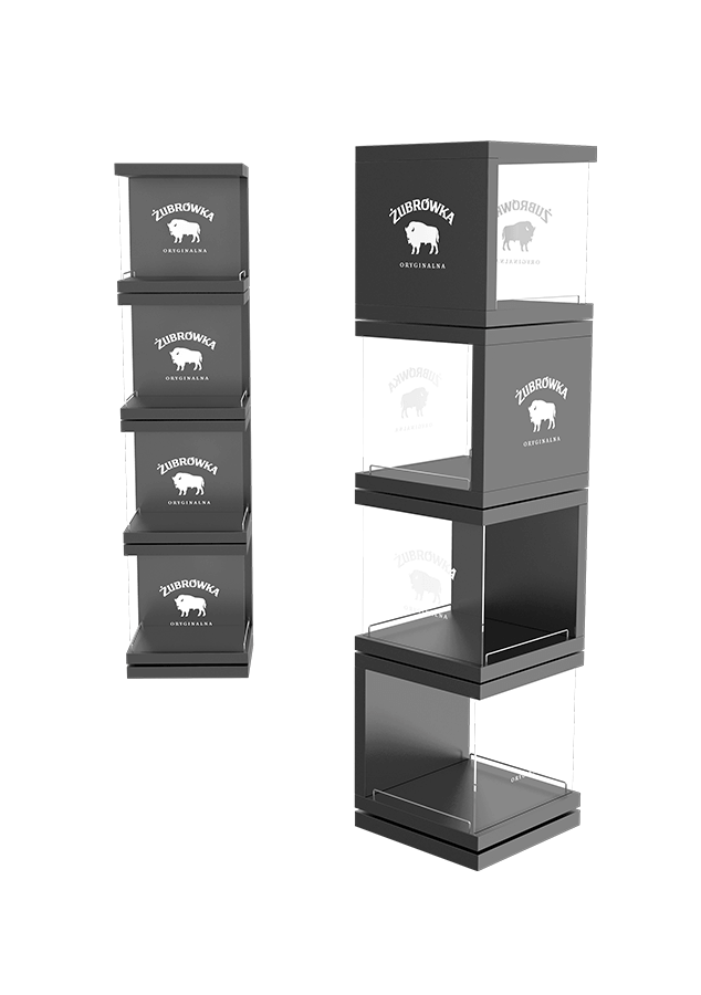 standy kartonowo drewniane Żubrówka Display