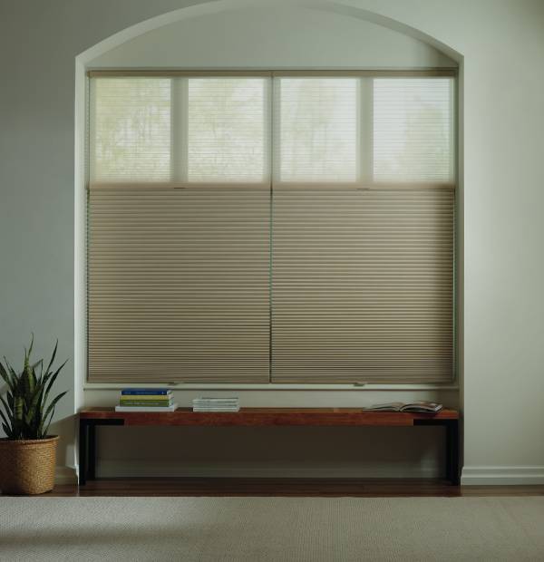 Window blinds with natural light filtering, modern indoor decor, and cozy atmosphere.