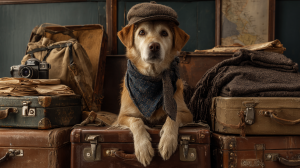 A vibrant dog park bathed in sunlight features abundant greenery with mature trees, offering ample shade for leisurely outdoor activities. In the distance is a well-equipped playground that presents an additional activity area. An inviting picnic table spreads out nearby, ideal for enjoying meals al fresco or taking relaxing breaks from play. A neatly-placed trash bin aids in maintaining the park's cleanliness for everyone's enjoyment. Dominating the scene is a generously wide dirt path gracefully curving through the expanse of grass, promising exploratory walks and lively fetch games.