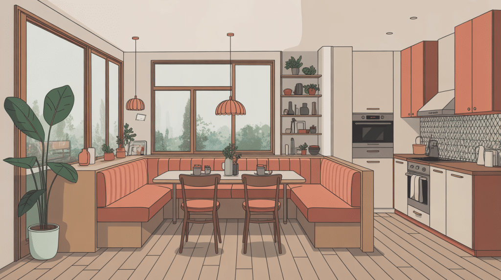 banquette pour cuisine vue globale moderne et conviviale