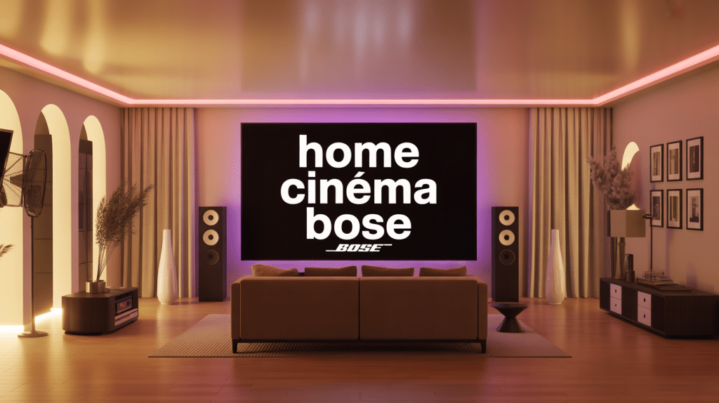 home cinéma bose installé dans salon élégant