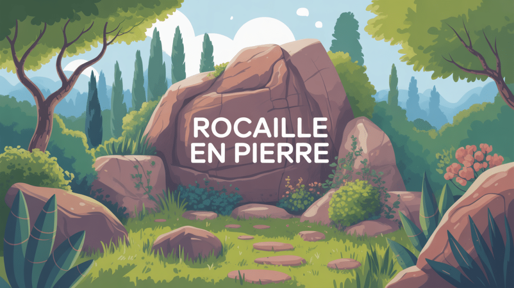 vue globale rocaille en pierre élégante jardin