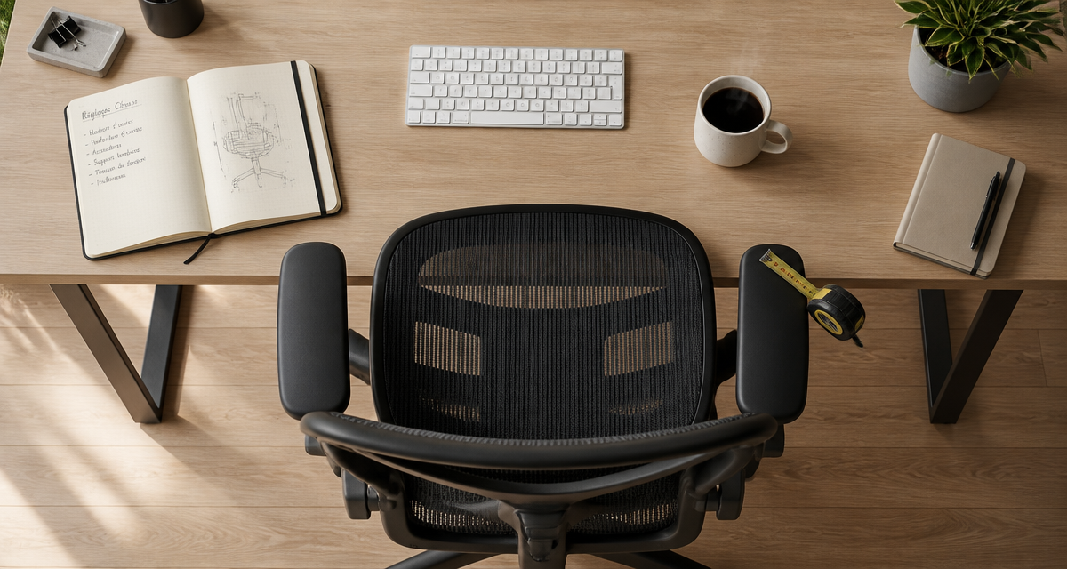 meilleur chaise ergonomique 2025 sur bureau en bois clair