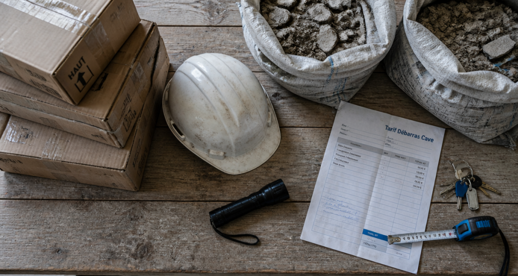 tarif pour débarrasser une cave devis sur plan de travail