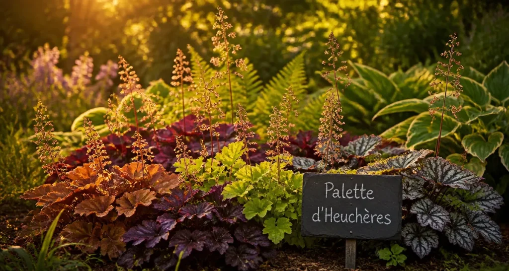 Les plus belles heuchères en massif, feuillages colorés