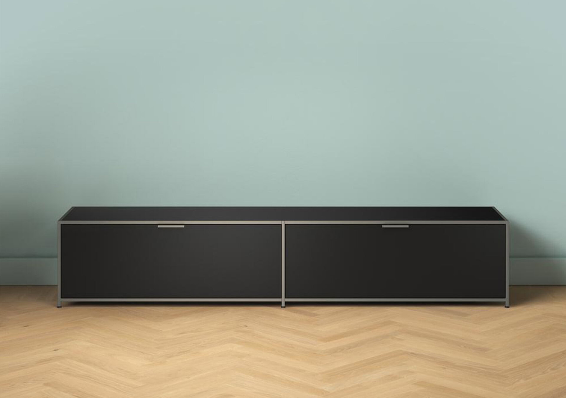 Ligne Roset: Dita TV Cabinet - 214.5cm Satine Noir Lacquer