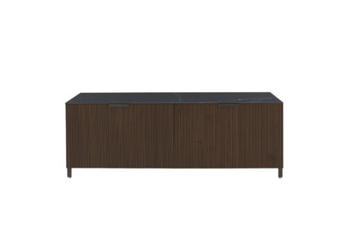 Ligne Roset: Selvans TV Cabinet - Dark Walnut + Marquina Ceramic Stoneware