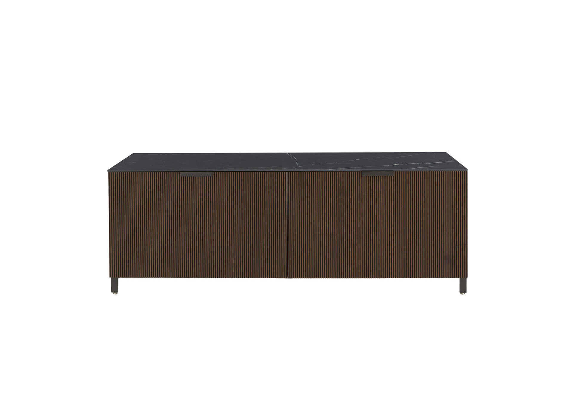 Ligne Roset: Selvans TV Cabinet - Dark Walnut + Marquina Ceramic Stoneware