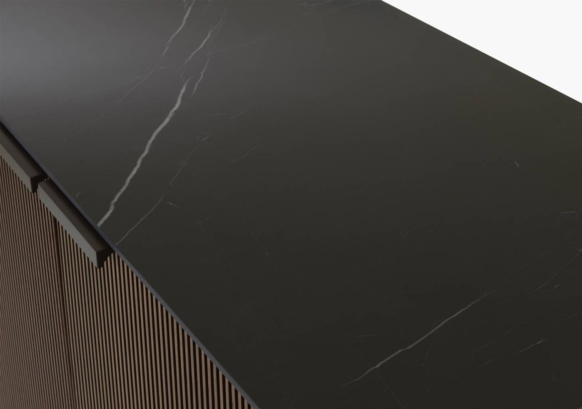 Ligne Roset: Selvans Sideboard 3 Doors C5 - Dark Walnut with Marquina Ceramic