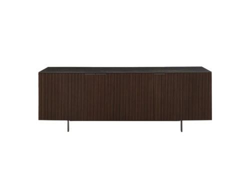 Ligne Roset: Selvans Sideboard 3 Doors C5 - Dark Walnut with Marquina Ceramic