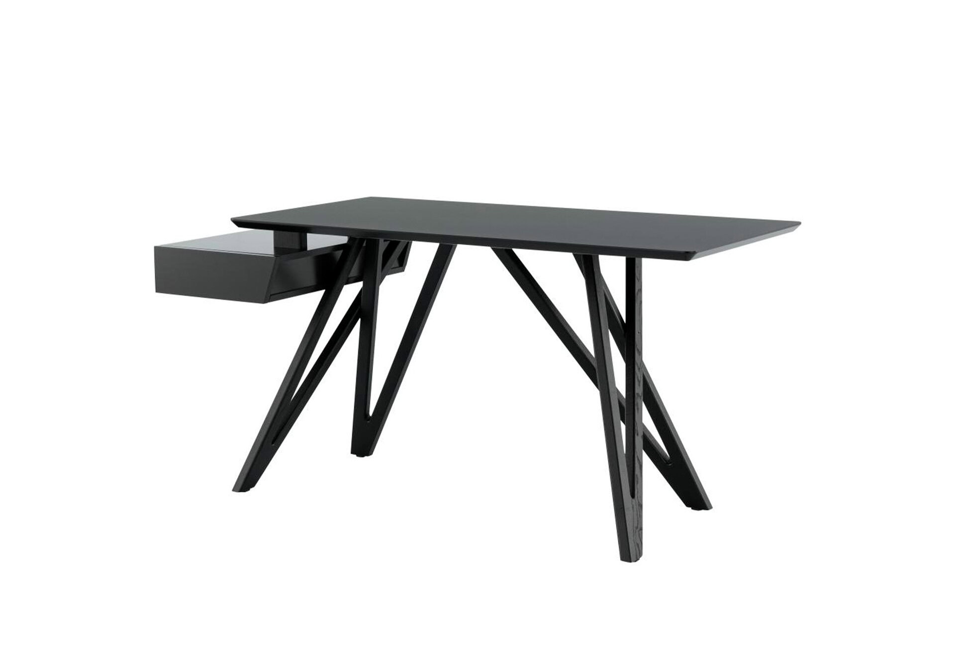 Ligne Roset: Ennea Desk - Black Stained Ash + Black Laminate