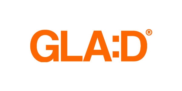 GLA:D logo featuring bold orange text on a white background.