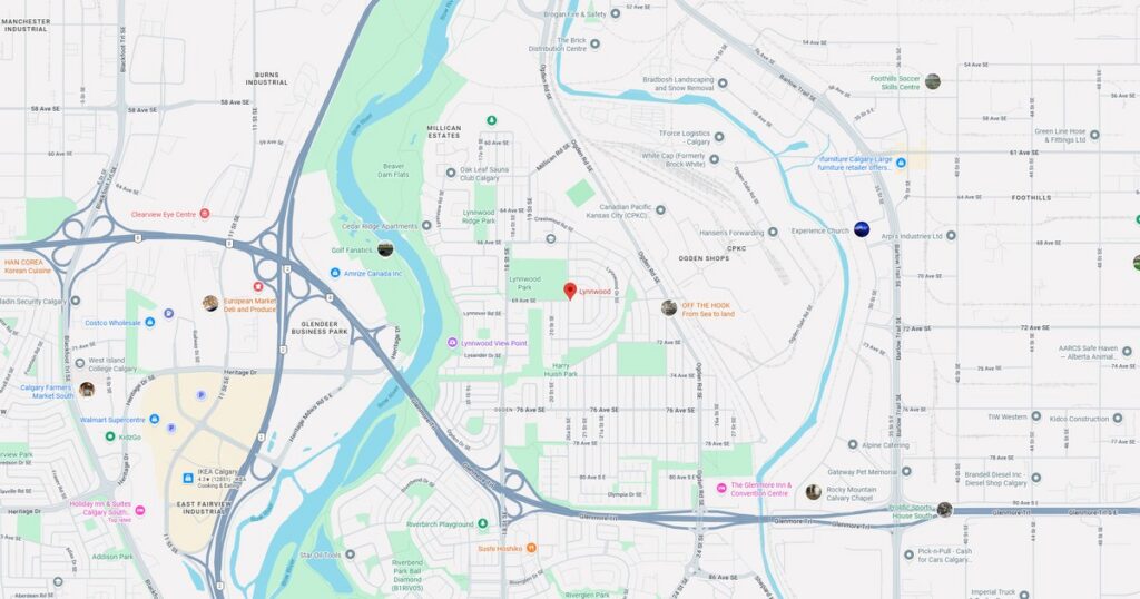 Detailed city map showing roads, parks, and landmarks for navigation.